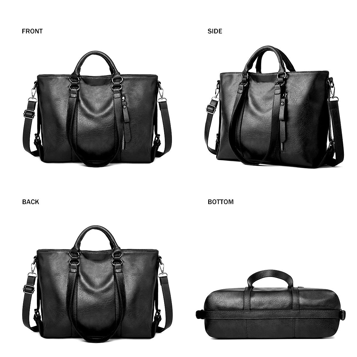 Wholesale PU Soft Leather Large Capacity Tote Bag Shoulder Handbag